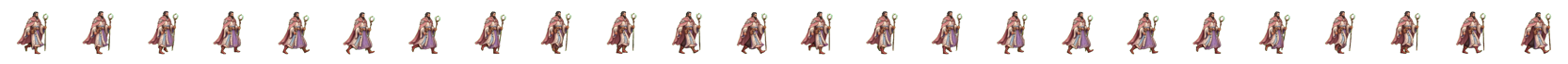 Defender Mage Walk sprite sheet with twenty-four animation frames