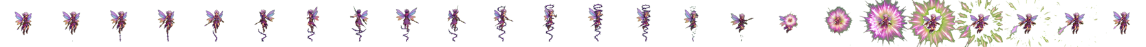 Fairy Thorns Spell sprite sheet with twenty-four animation frames