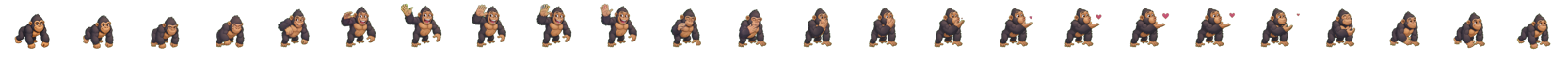 Gorilla Heart Emote sprite sheet with twenty-four animation frames