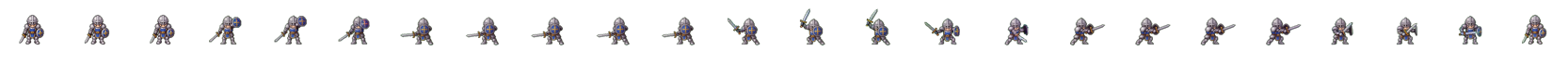 Knight Block Riposte sprite sheet with twenty-four animation frames